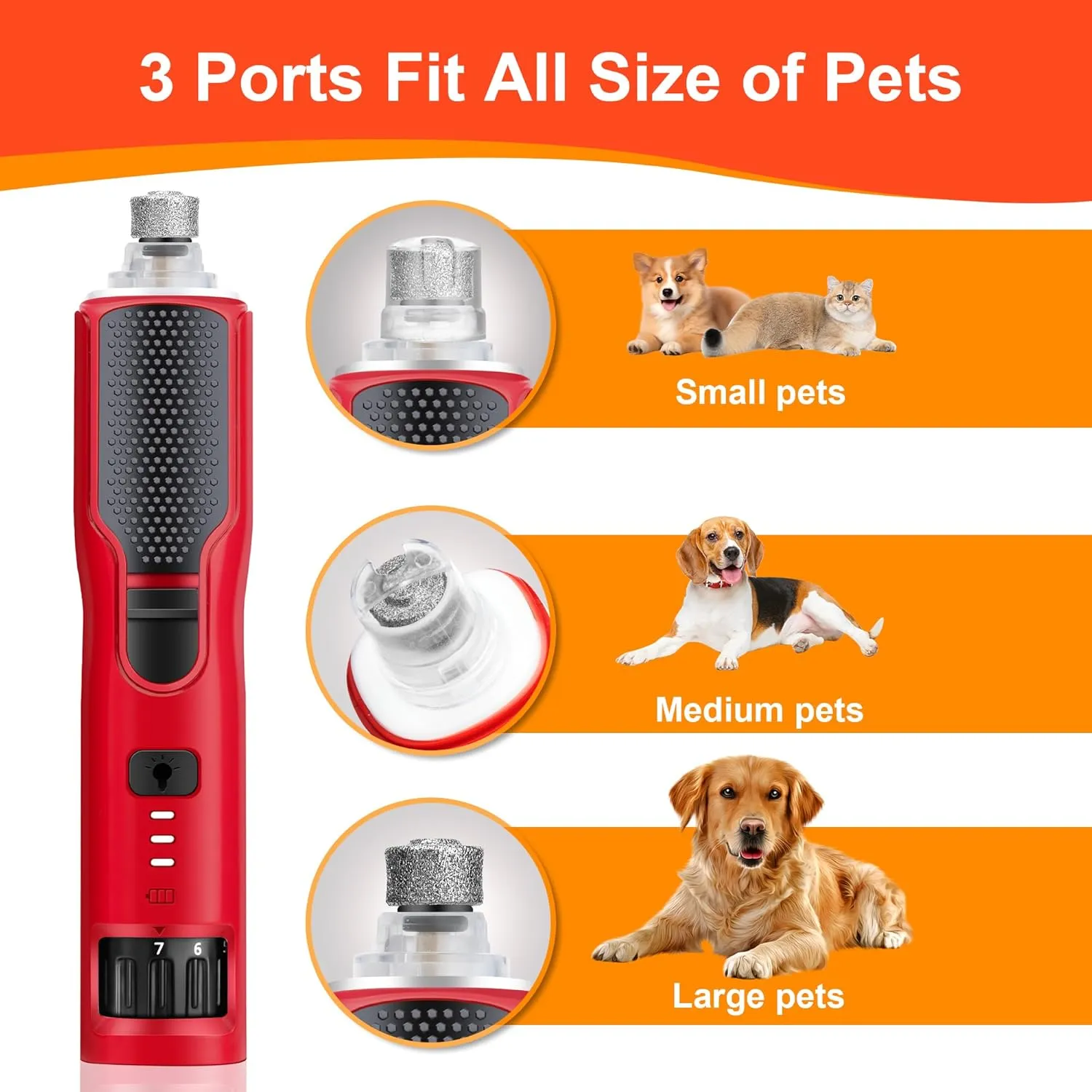 2-in-1 Cat Nail Clippers & Dog Nail Clippers Trimmers for Large Medium Small Dogs Cats Claw Trimmer Quick Sensor and Safety Guard USB Rechargeable with 2 LED Lights Dogs Nail Trimmer