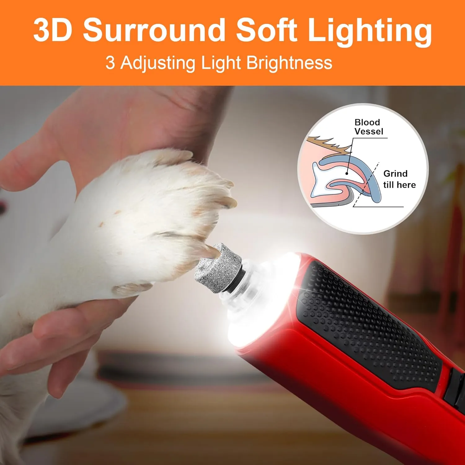 2-in-1 Cat Nail Clippers & Dog Nail Clippers Trimmers for Large Medium Small Dogs Cats Claw Trimmer Quick Sensor and Safety Guard USB Rechargeable with 2 LED Lights Dogs Nail Trimmer