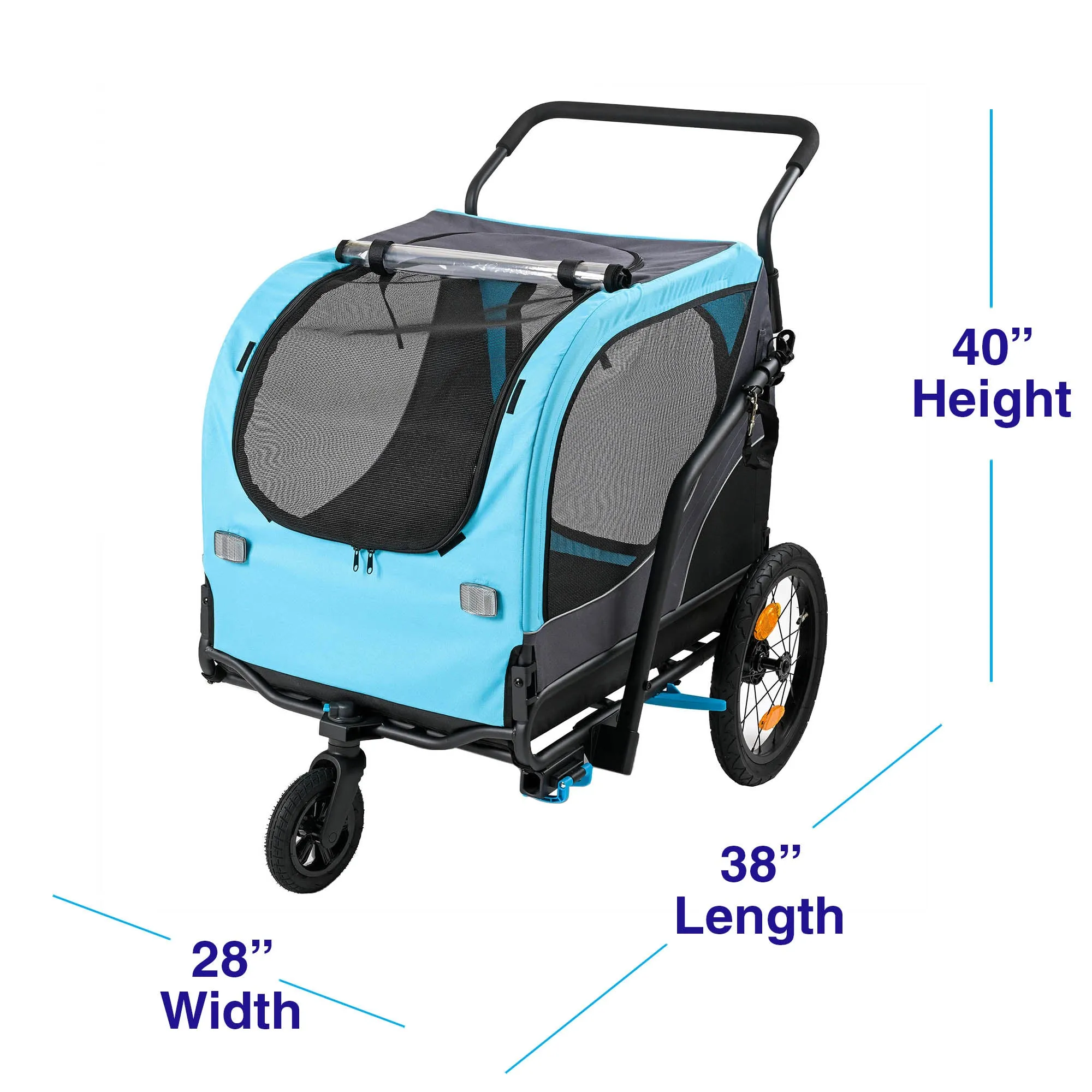 2-in-1 Pet Bike Trailer & Large Foldable Dog Stroller
