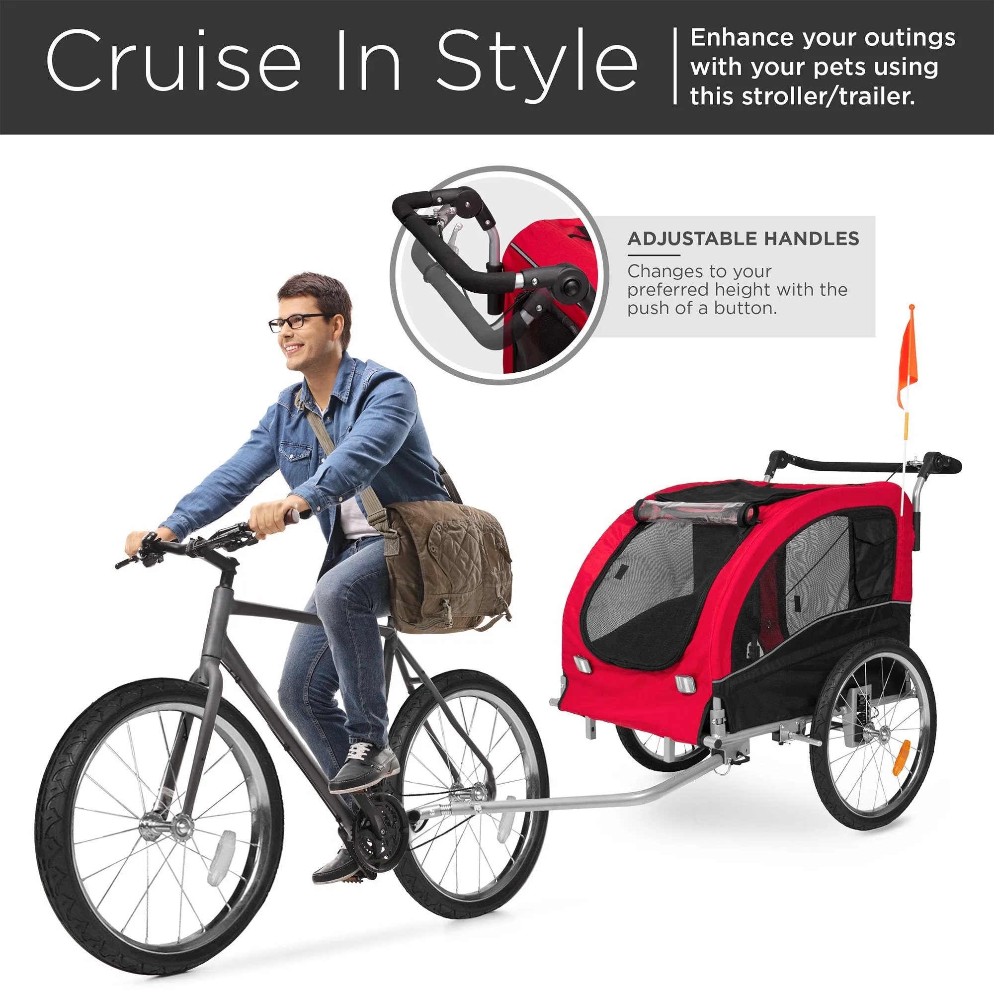 2-in-1 Pet Stroller and Trailer