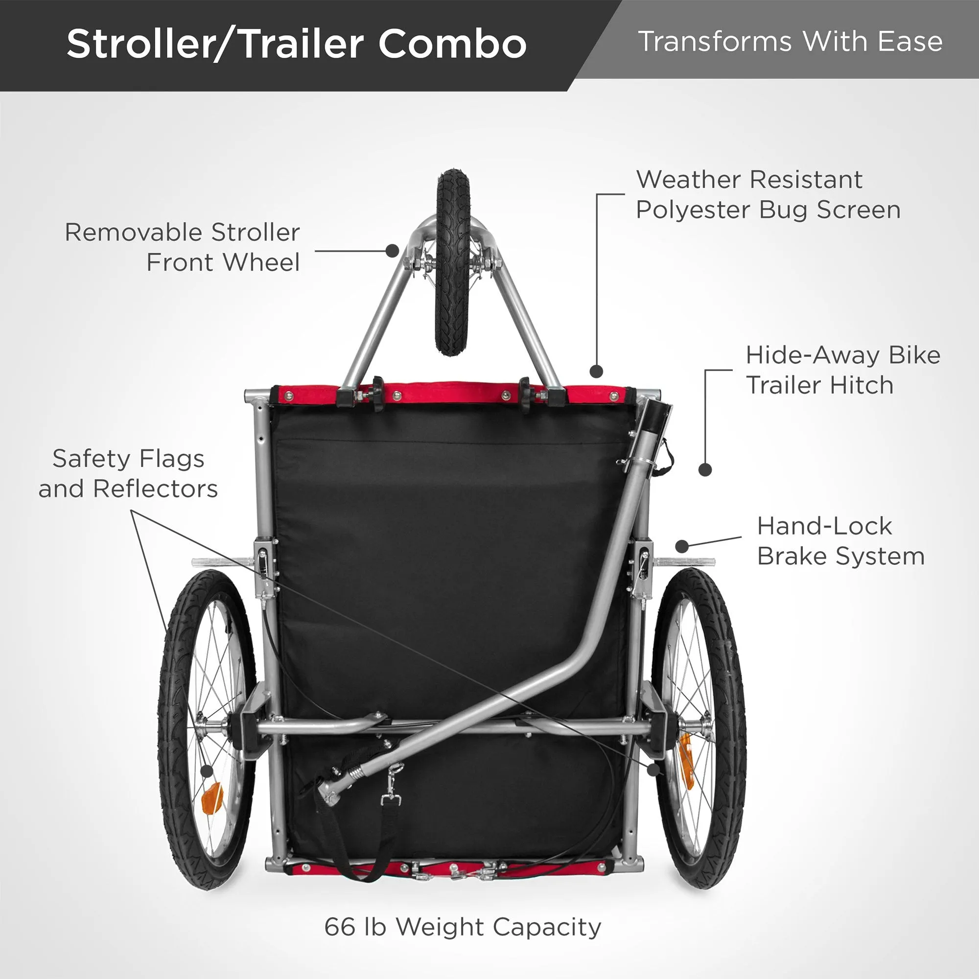 2-in-1 Pet Stroller and Trailer