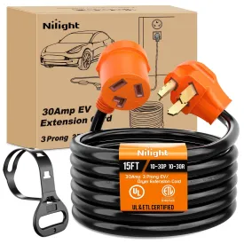 30 Amp 15FT 3 Prong EV Dryer Extension Cord