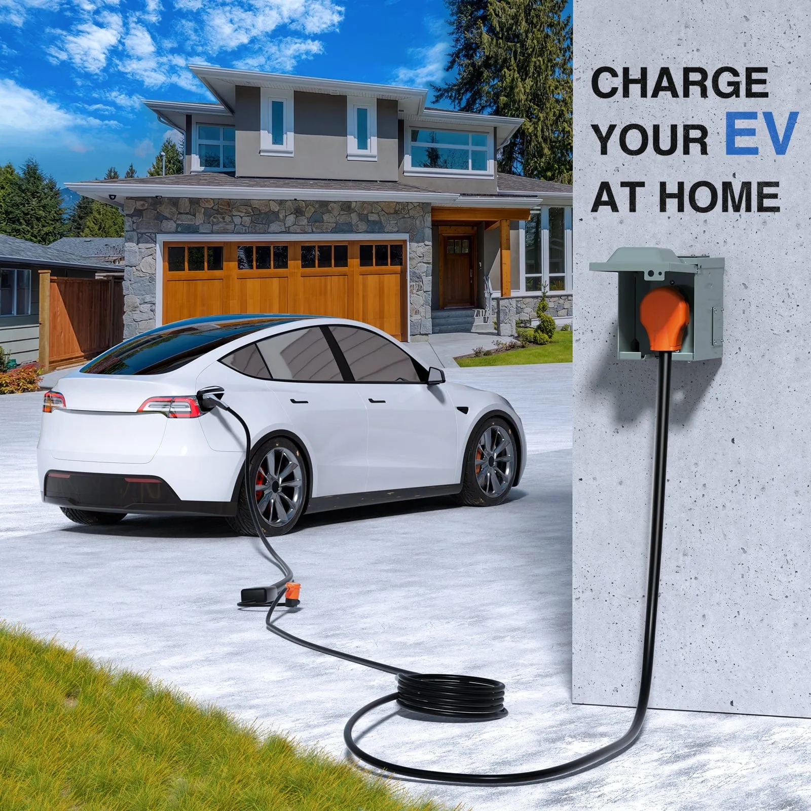 30 Amp 15FT 3 Prong EV Dryer Extension Cord
