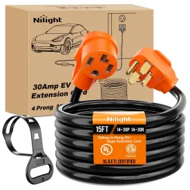 30 Amp 15FT 4 Prong EV Dryer Extension Cord