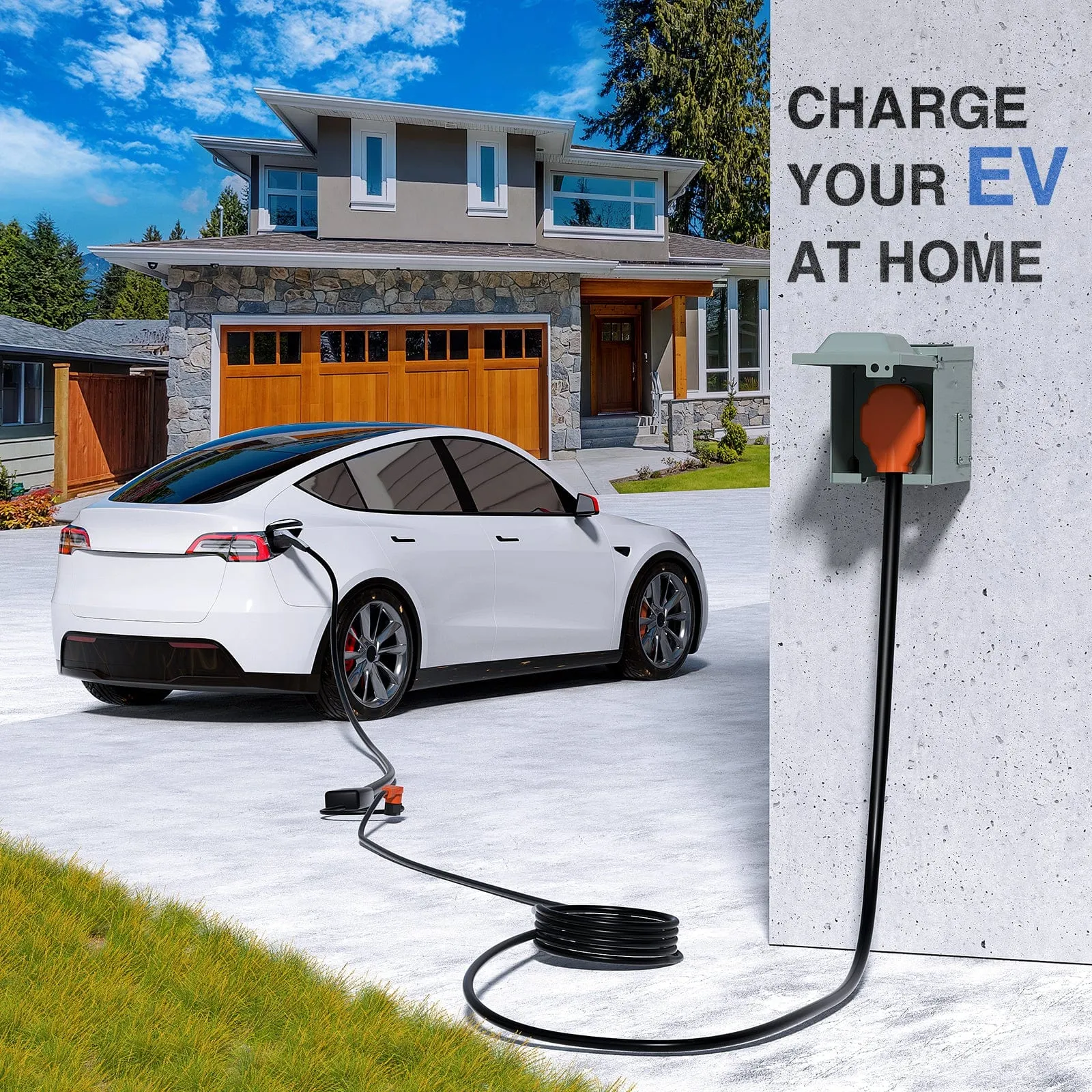 30 Amp 15FT 4 Prong EV Dryer Extension Cord