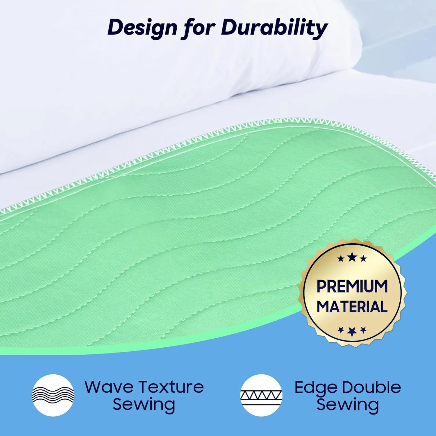 4 Pack 36 x 36 Extra Heavy Absorbency Washable Underpads, Waterproof Quick Drying Nursing Pads Incontinence Bed Pads, Reusable Washable Pee Pads for Dogs, Diaper Changing & Adults