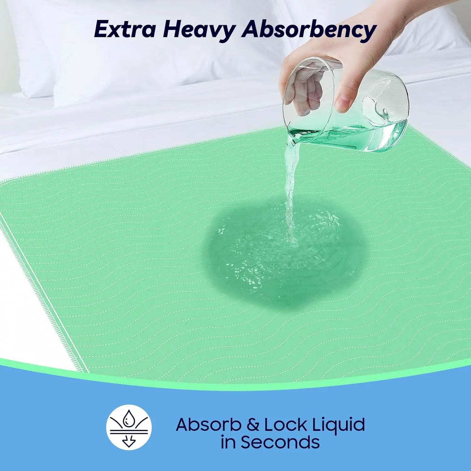 4 Pack 36 x 36 Extra Heavy Absorbency Washable Underpads, Waterproof Quick Drying Nursing Pads Incontinence Bed Pads, Reusable Washable Pee Pads for Dogs, Diaper Changing & Adults
