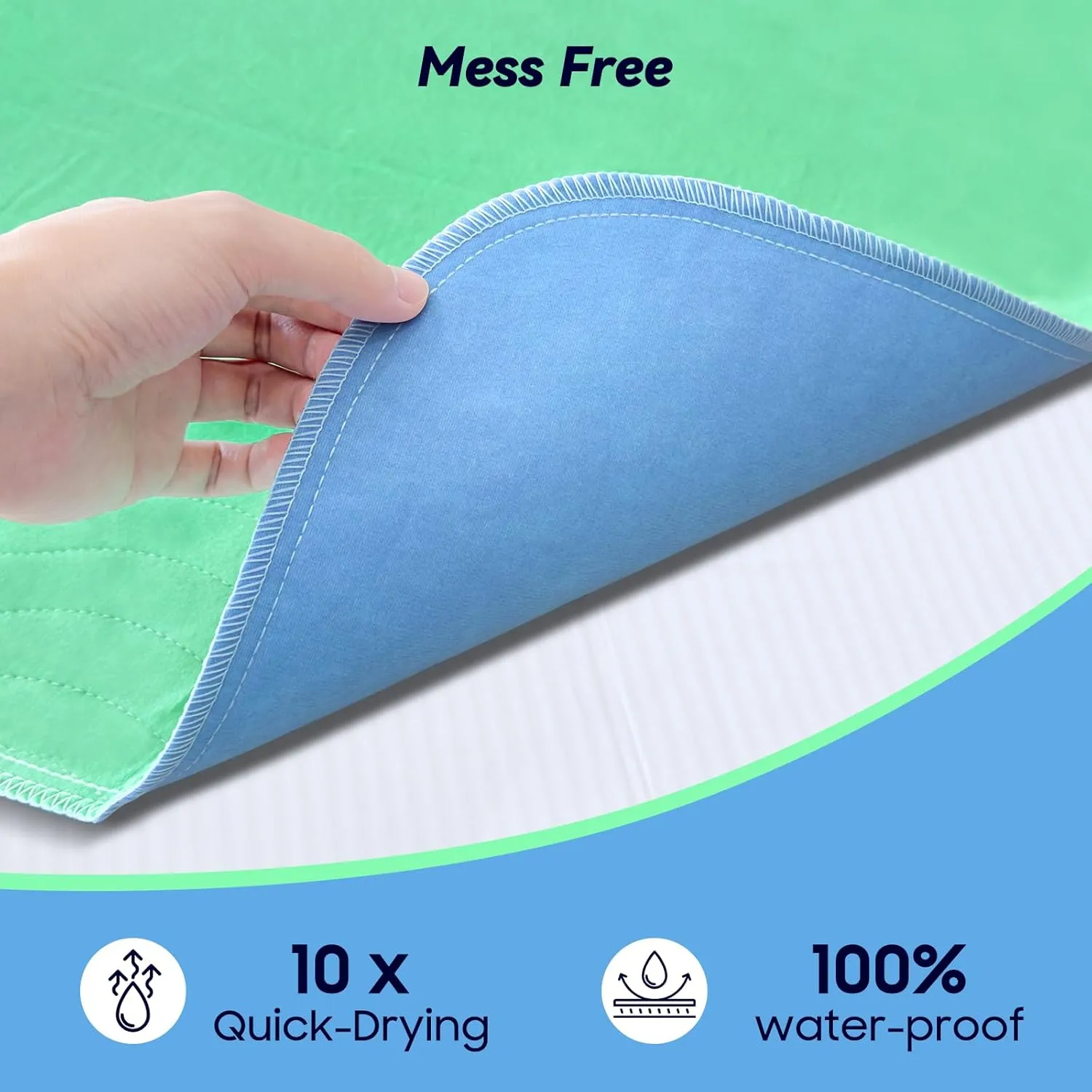 4 Pack 36 x 36 Extra Heavy Absorbency Washable Underpads, Waterproof Quick Drying Nursing Pads Incontinence Bed Pads, Reusable Washable Pee Pads for Dogs, Diaper Changing & Adults