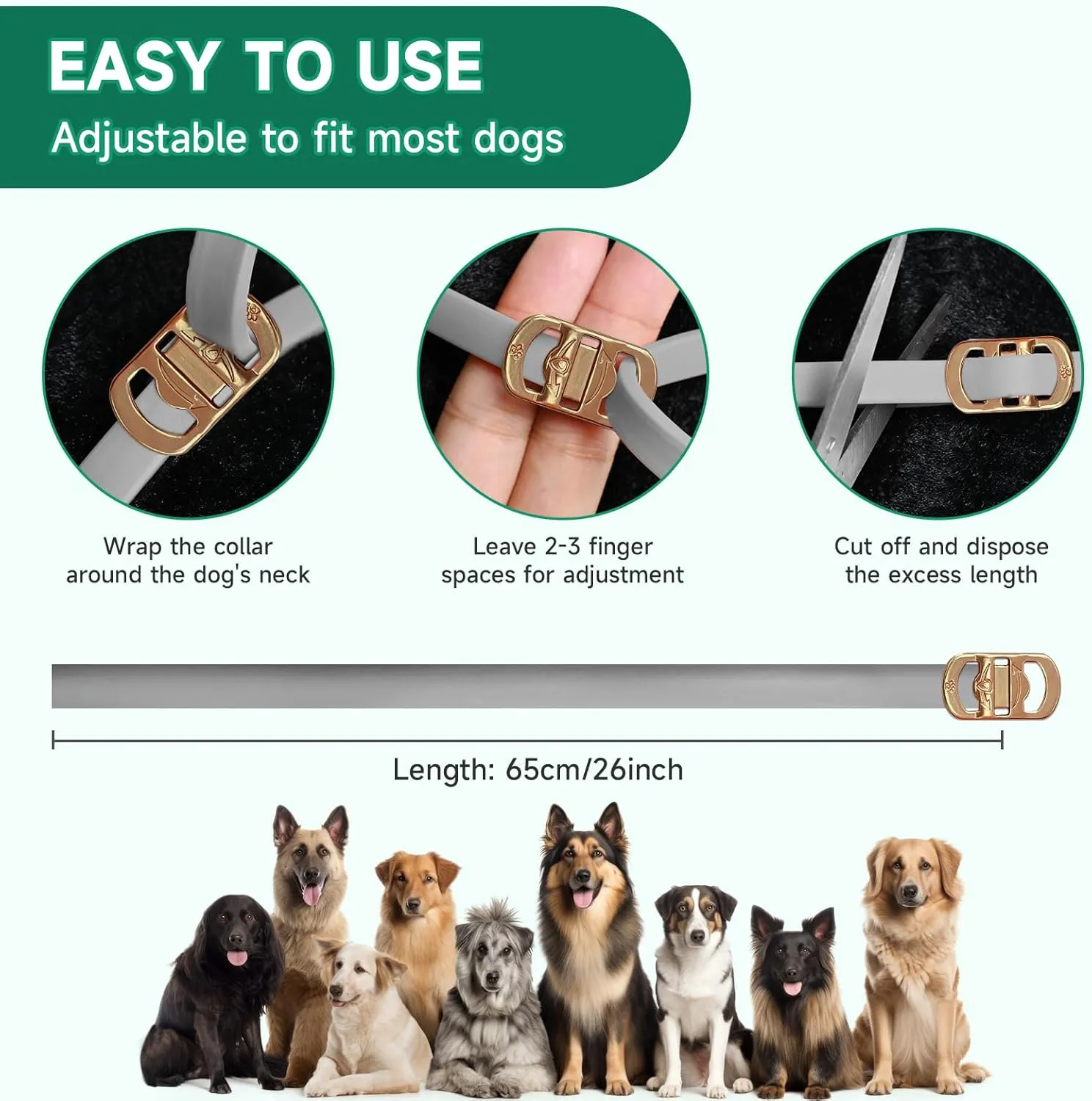 4 Pack Flea Collar for Dogs, 32-Month Dog Flea and Tick Treatment, Flea and Tick Prevention for Dogs, Adjustable Dog Flea and Tick Collar for All Breeds and Size