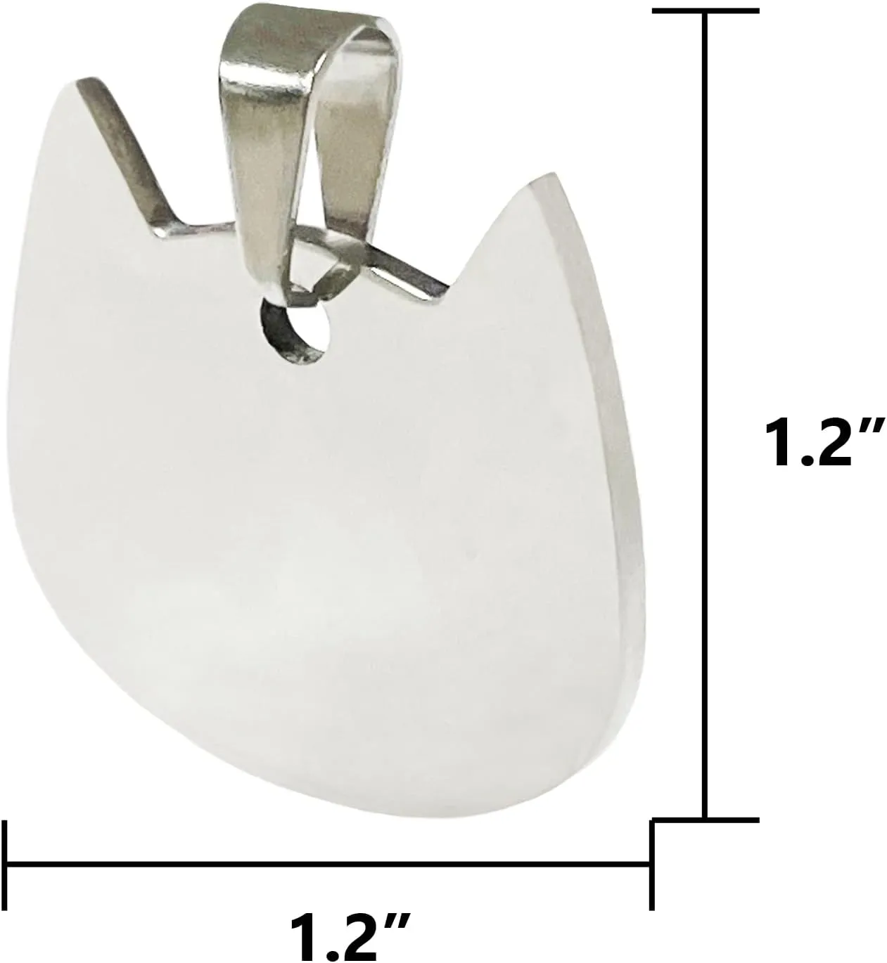 5 Pieces Cat Head Pet ID Tags Cat Name Blanks Stainless Steeel Blank Stamping Tags with Hole Collar Tags Metal Kitty Charms Necklace Bracelet Disc DIY Pendants, Silver