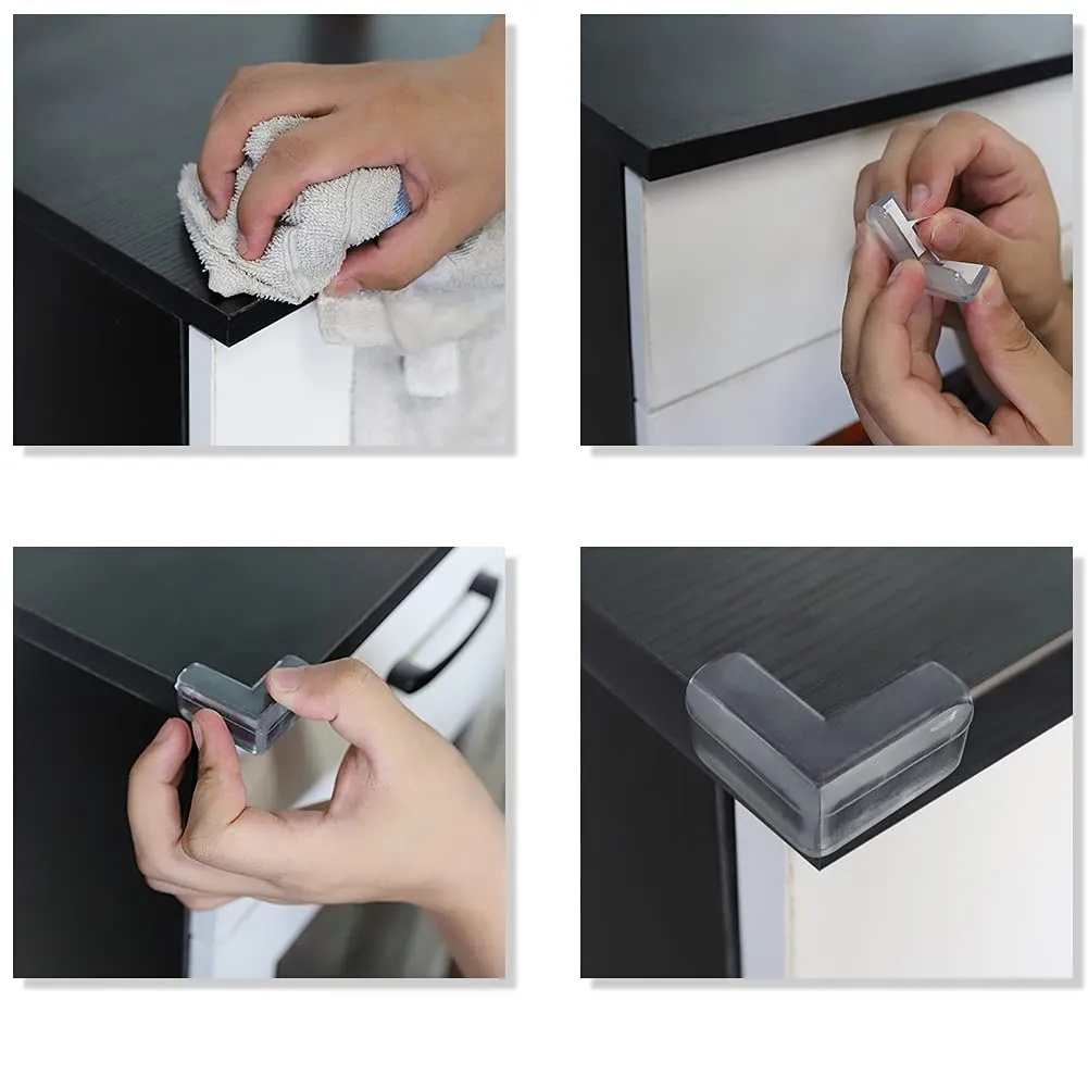 8 Pack Corner Protector Baby, Clear Coner Guard Furniture Corner & Edge Safety Bumpers Cushion for Table Edges & Sharp Coners, Baby Proofing, L Shaped