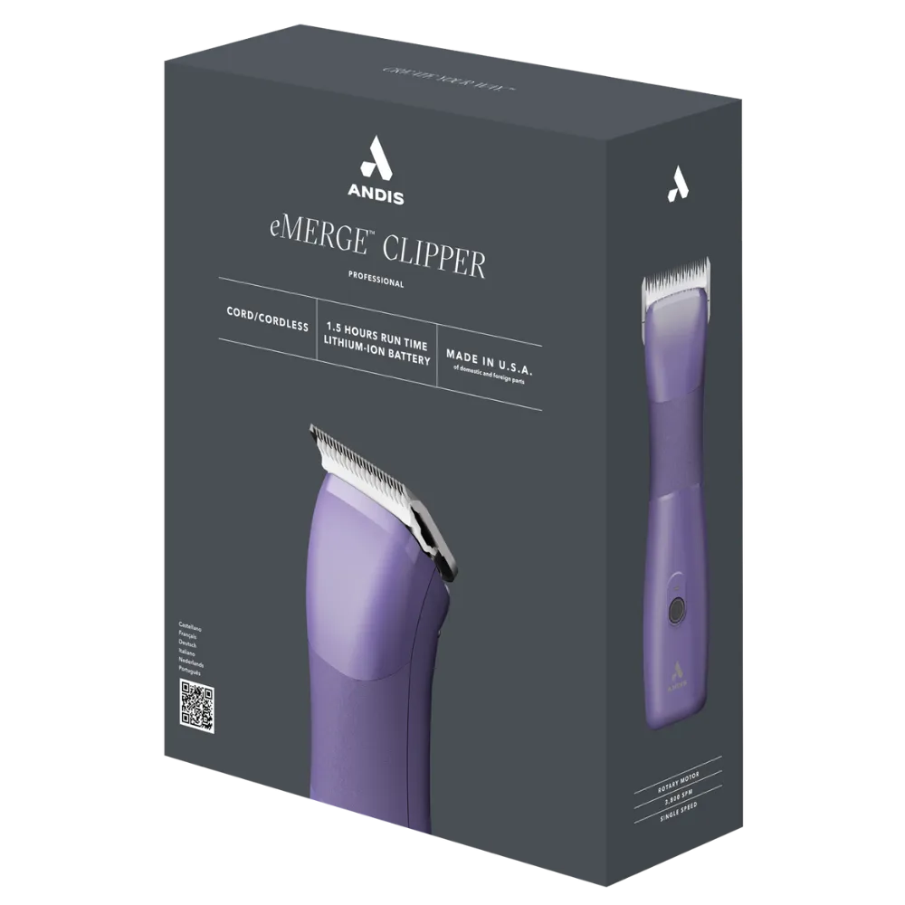 Andis eMERGE Corded/Cordless Clipper - Purple