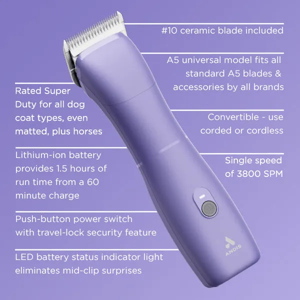 Andis eMERGE Corded/Cordless Clipper - Purple
