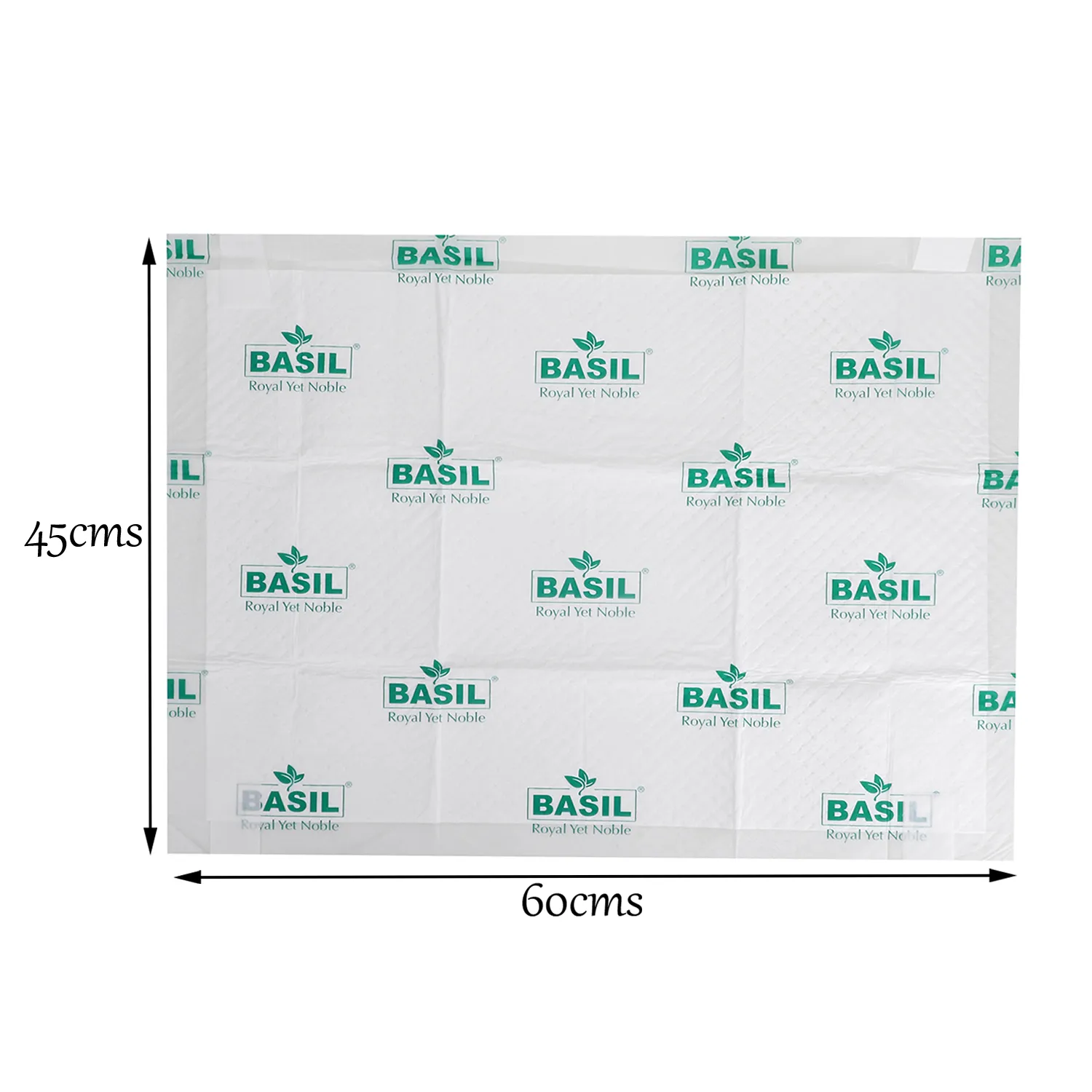 BASIL Dog Training Pee Pads with Activated Carbon & Leak-Proof Quick-Dry Design, Medium (45 x 60 Cms) - Pack of 25