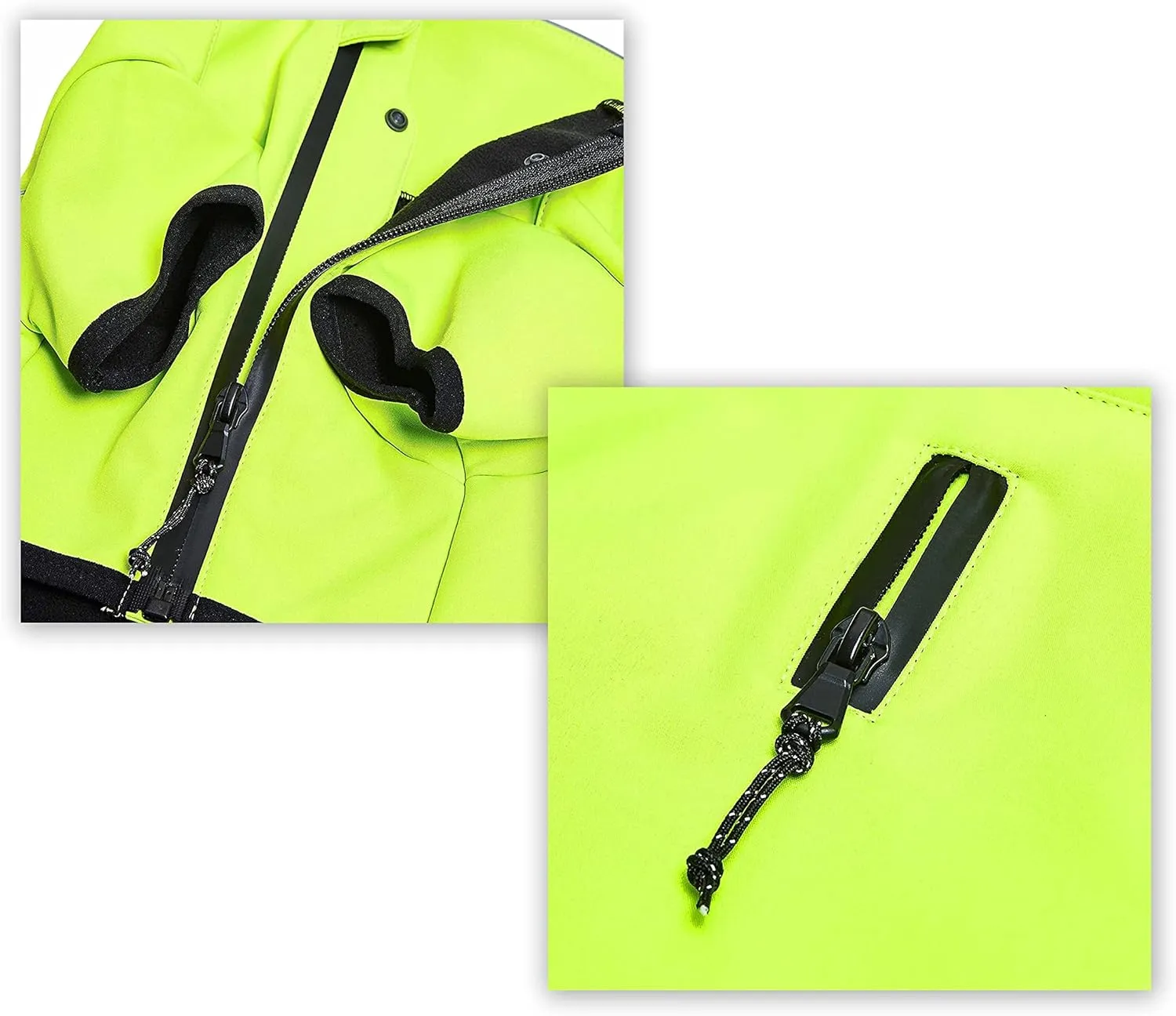Blueberry Pet Windproof Waterproof Reflective Softshell Dog Jacket, Neon Yellow, Back Length 27.5", Size 26, Warm & Lightweight Winter Outdoor Windbreaker Coats Raincoats for Dogs