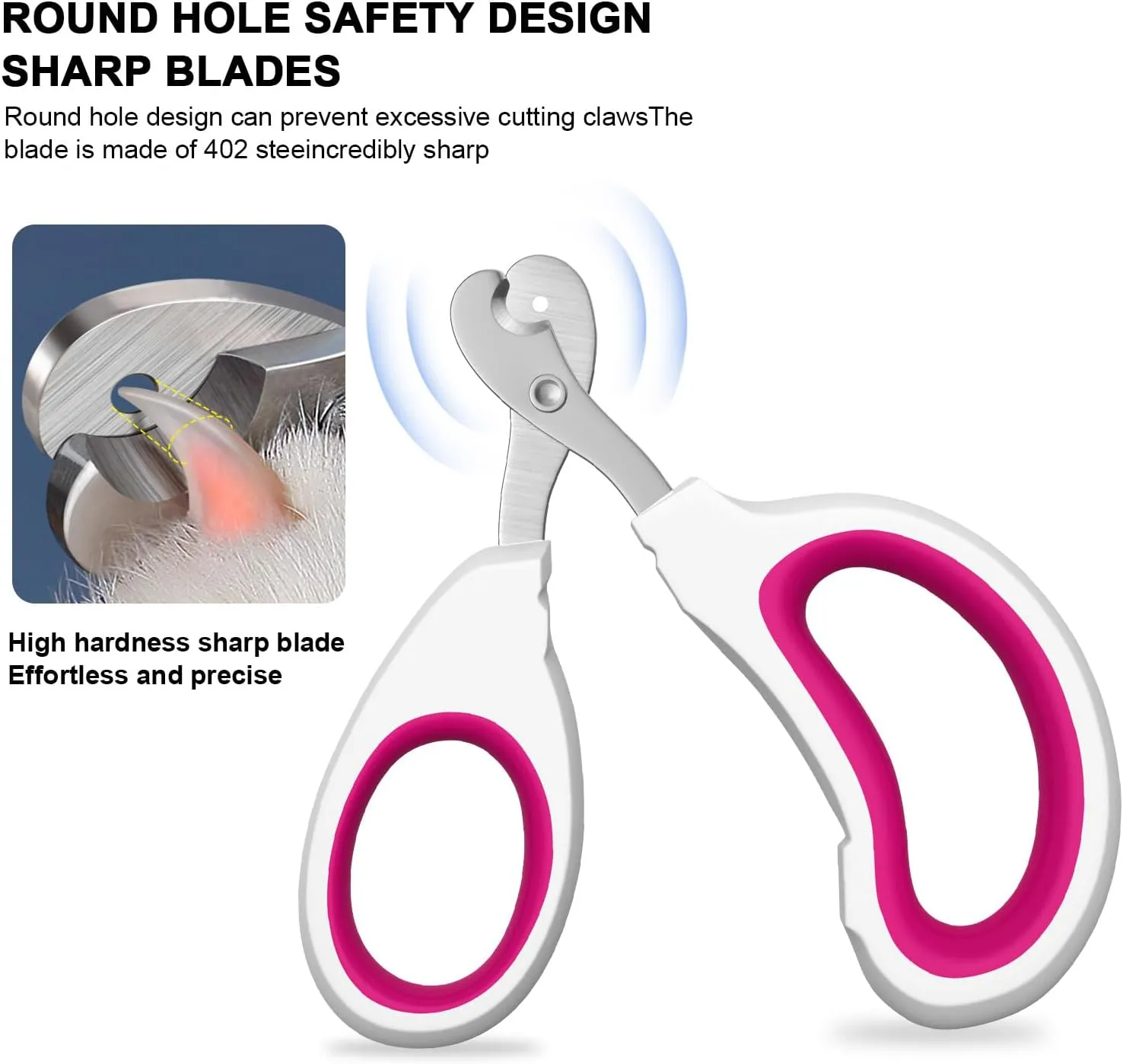 Cat Nail Clippers, Cat Claw Trimmers, Suitable for Small Animals Such as Cats, Birds, Hamsters, Rabbits, Hedgehogs, Ferrets, Chinchillas, Guinea PigsEtc. (Pink)