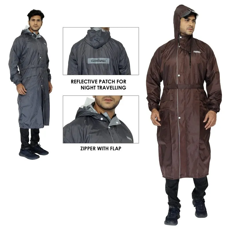 Combo: 2 Reversible Unisex Waterproof Long Coats with Storage Bag | Free Size | Grey, Brown