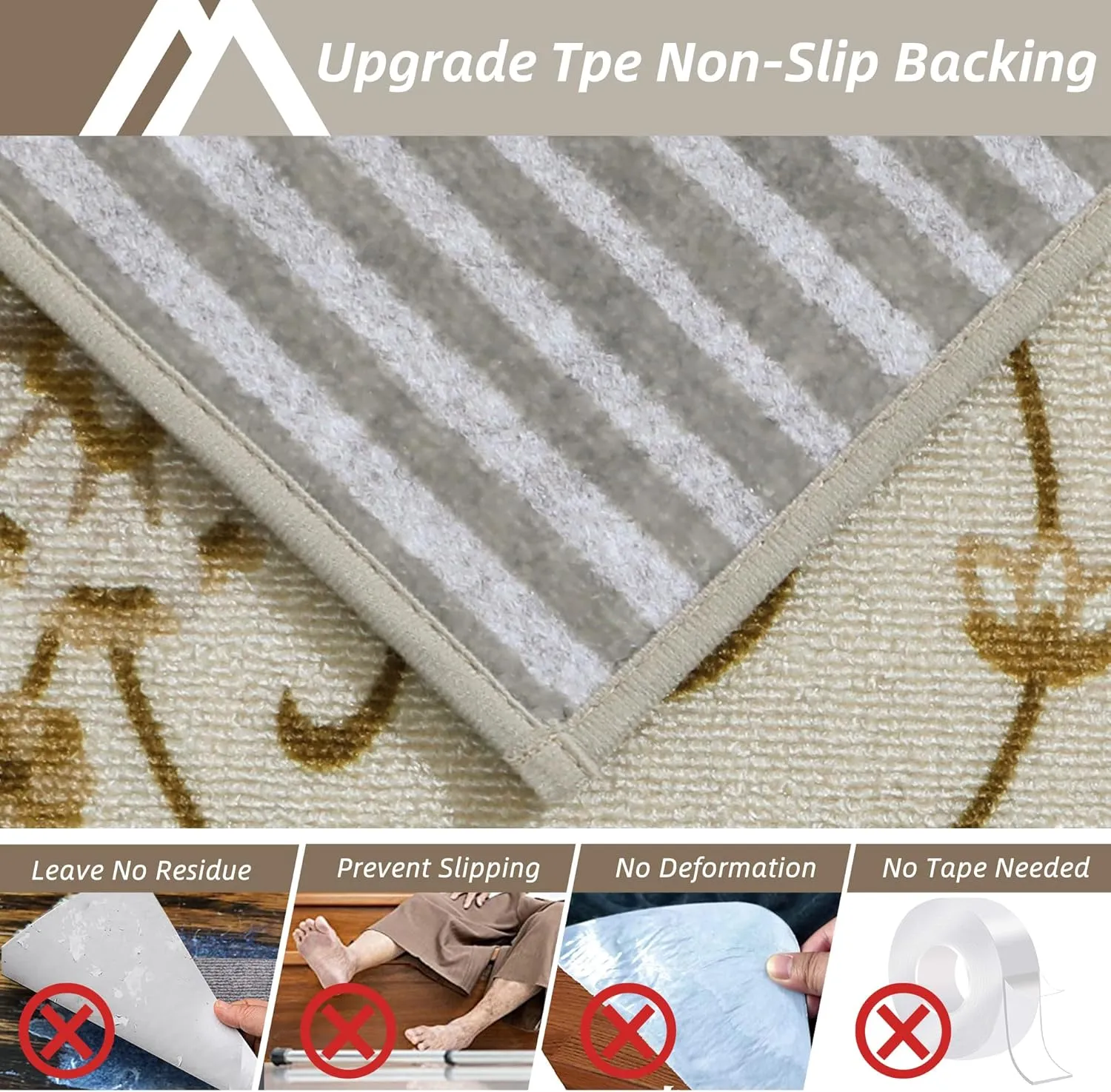 COSY HOMEER-Stair-Treads-for-Wooden-Steps Washable Indoor Stair Treads Non Slip 8" X 30" Soft Stair Carpet Treads Reusable Peel and Stick Stair Runner Rug for Kids, Elders and Pets 15pcs