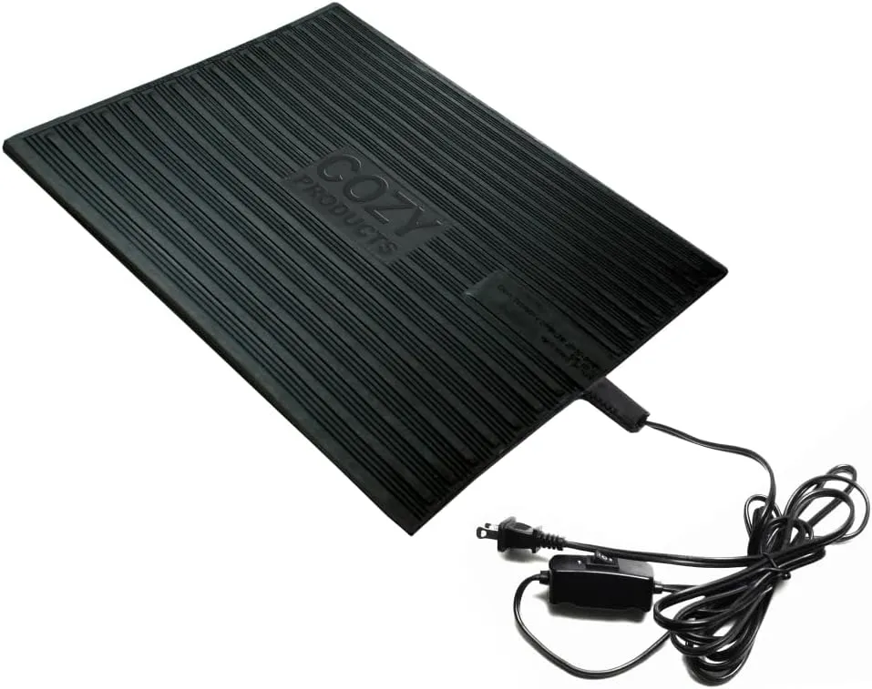 Cozy Products Electric Foot Warmer, Large and Portable Heated Rubber Mat, Personal Space Heater for Home, Office, Garage, and Car, 120 Watts, 8 lbs, 22.95" x 13.97" x 0.70"