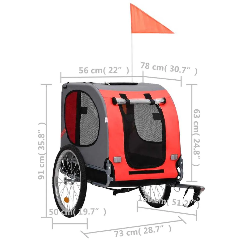 Dog Bike Trailer Red and Black