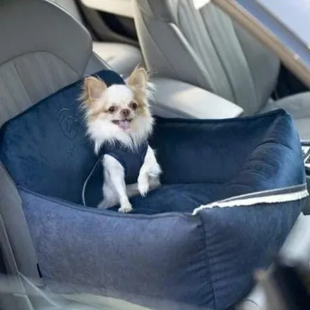 Dog Car Seat luxury by Oh Charlie - Allure Navy Blue