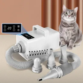 Dog Cat Pet Hair Dryer Grooming Blow Speed Hairdryer Blower Heater Blaster White - White