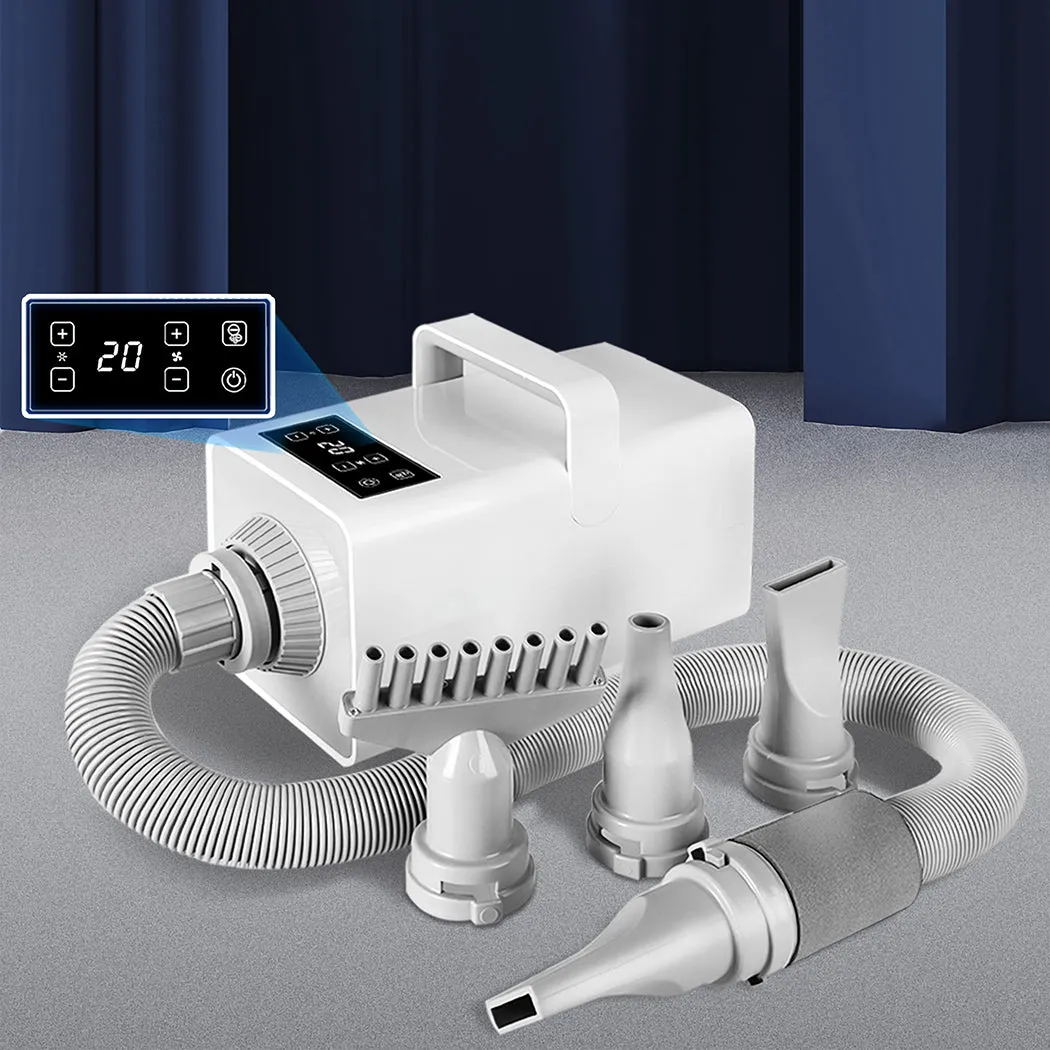 Dog Cat Pet Hair Dryer Grooming Blow Speed Hairdryer Blower Heater Blaster White - White