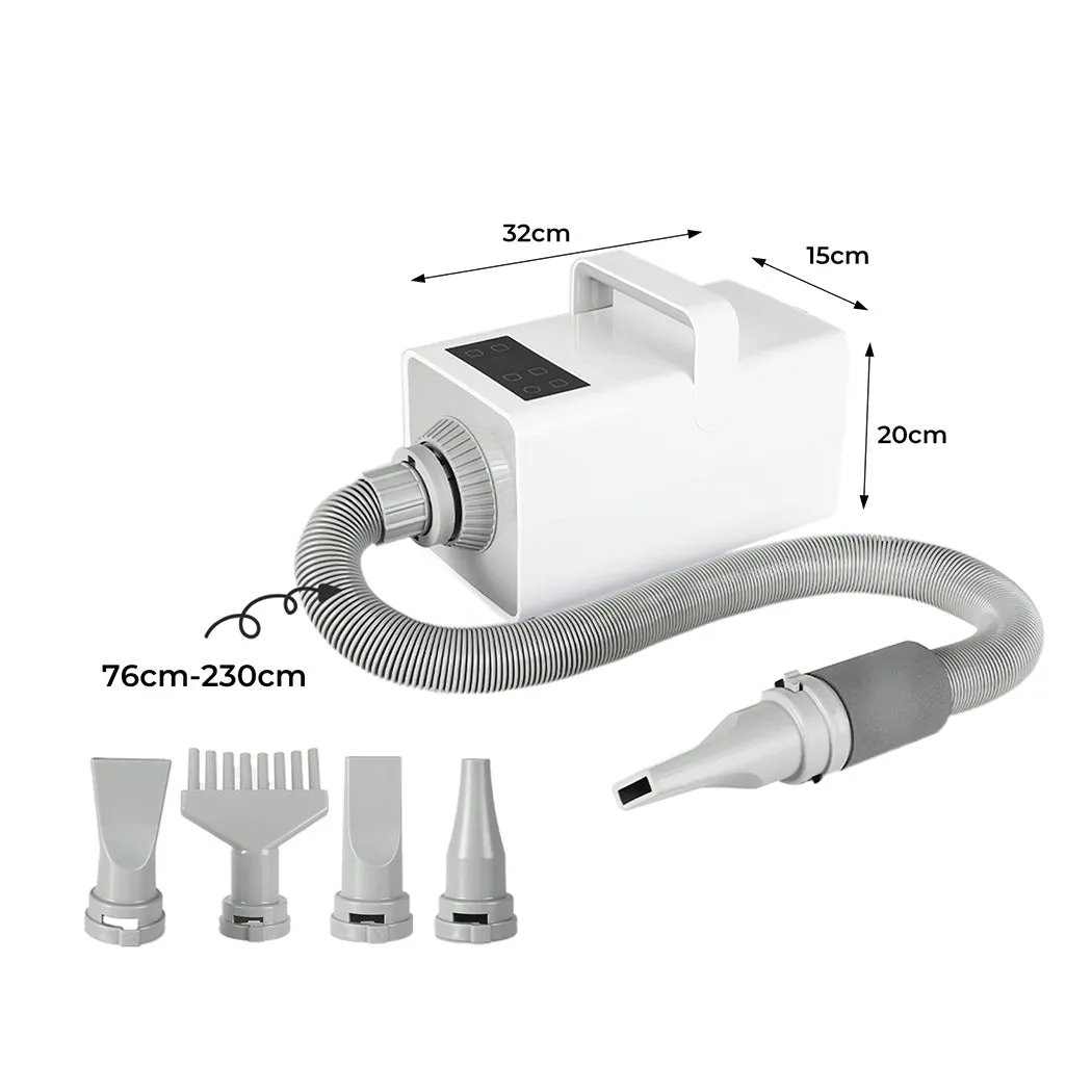 Dog Cat Pet Hair Dryer Grooming Blow Speed Hairdryer Blower Heater Blaster White - White