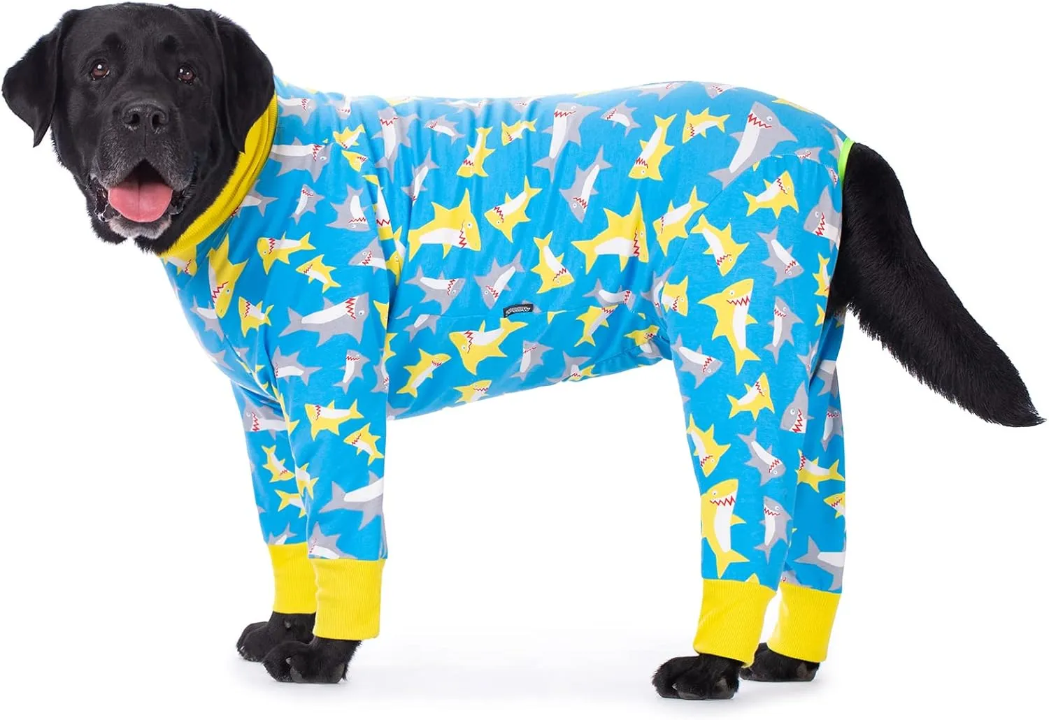 Dog Pajamas Jumpsuit for Medium Large Dogs,Lightweight Dog Pjs Clothes Apparel Onesies,Shirt for Large Size Dogs After Surgery, Full Belly (36, Blue Dinosaur)