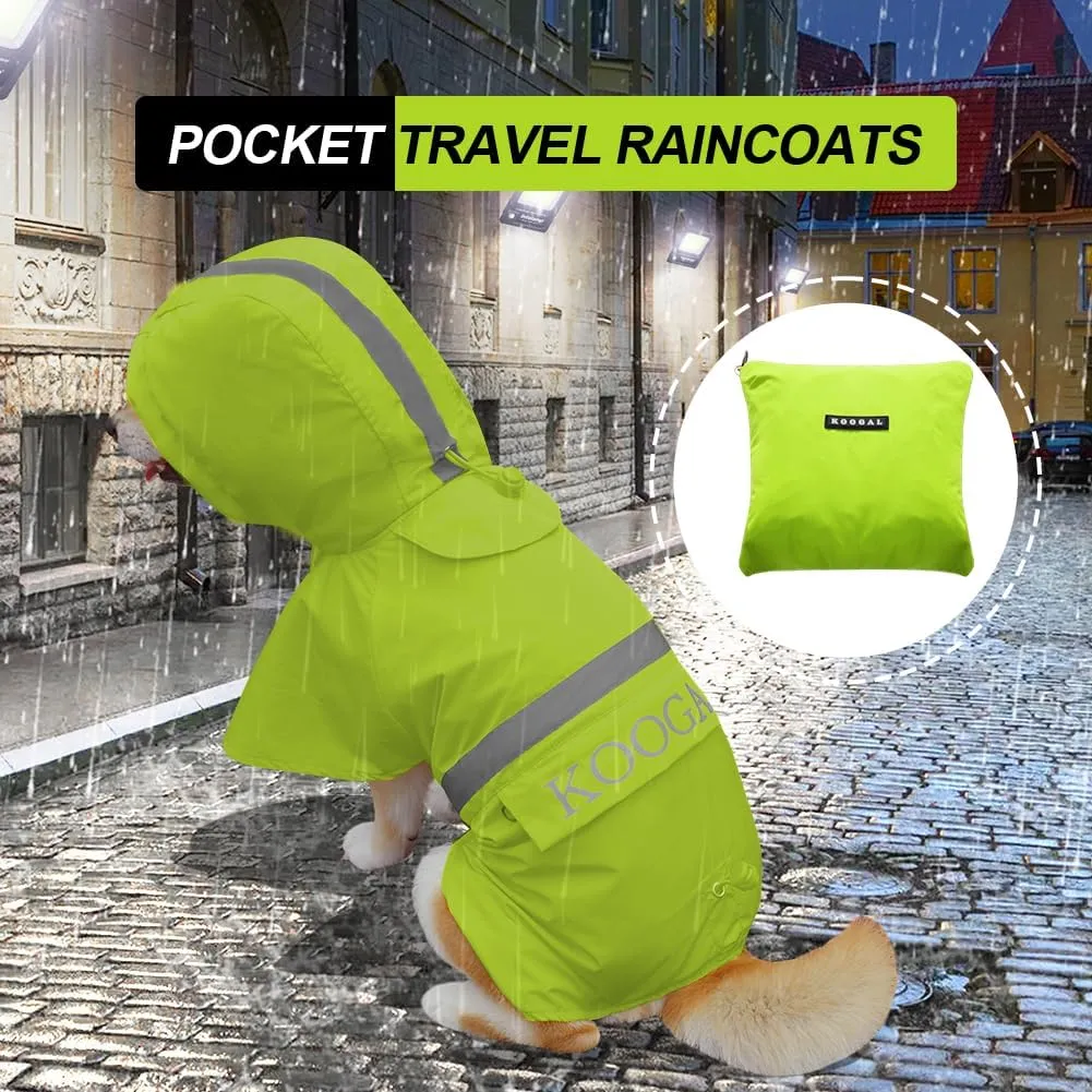 Dog Raincoat Apparel Poncho Waterproof Dog Clothes,Pet Jacket Dog Raincoats,Dog Raincoats for Small to Medium Sized Dogs(Fluor-Yellow,3XL)