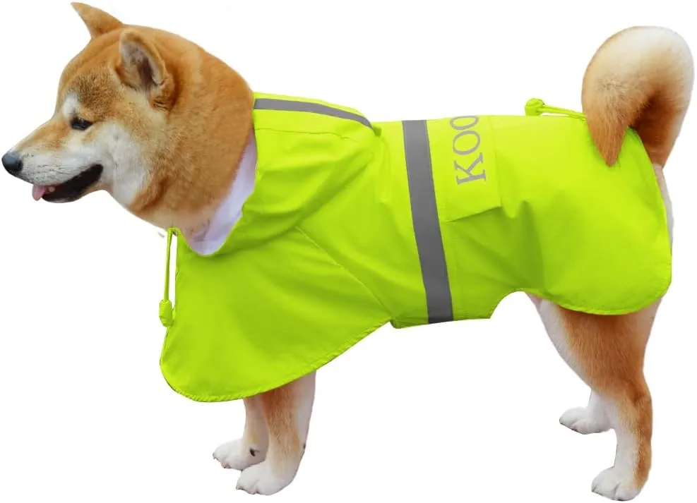 Dog Raincoat Apparel Poncho Waterproof Dog Clothes,Pet Jacket Dog Raincoats,Dog Raincoats for Small to Medium Sized Dogs(Fluor-Yellow,3XL)