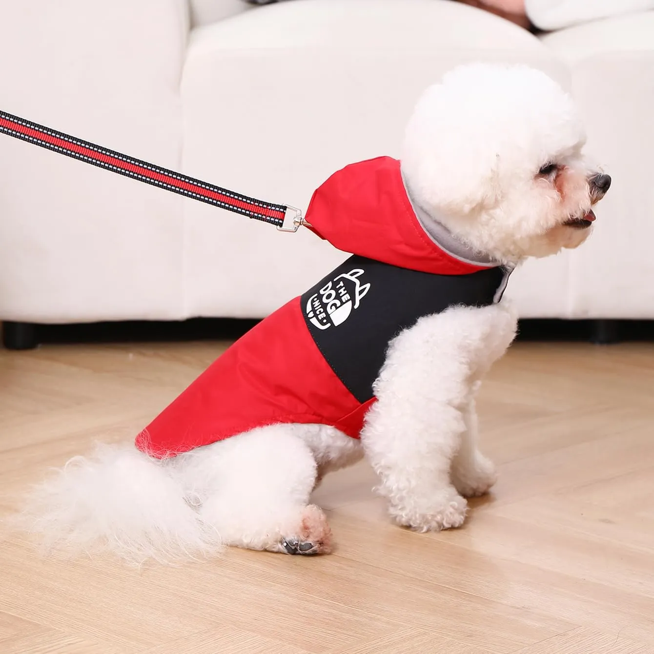 Dog Raincoats,Winter Coat,Windproof Waterproof Warm Jacket,Pet Dog Clothes for Small Medium Large Dogs (Red,Small)