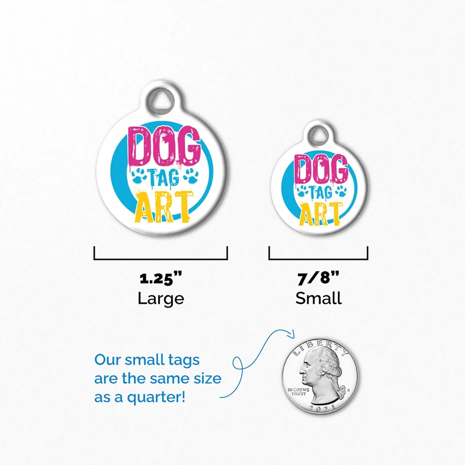 Dog Tag Art Cowboy Boots Custom Pet ID Tag for Dogs and Cats, Silent Polymer Coated Stainless Steel Nametag with Customized Identification Information, Cowboy Boots - Large 1.25" Diameter