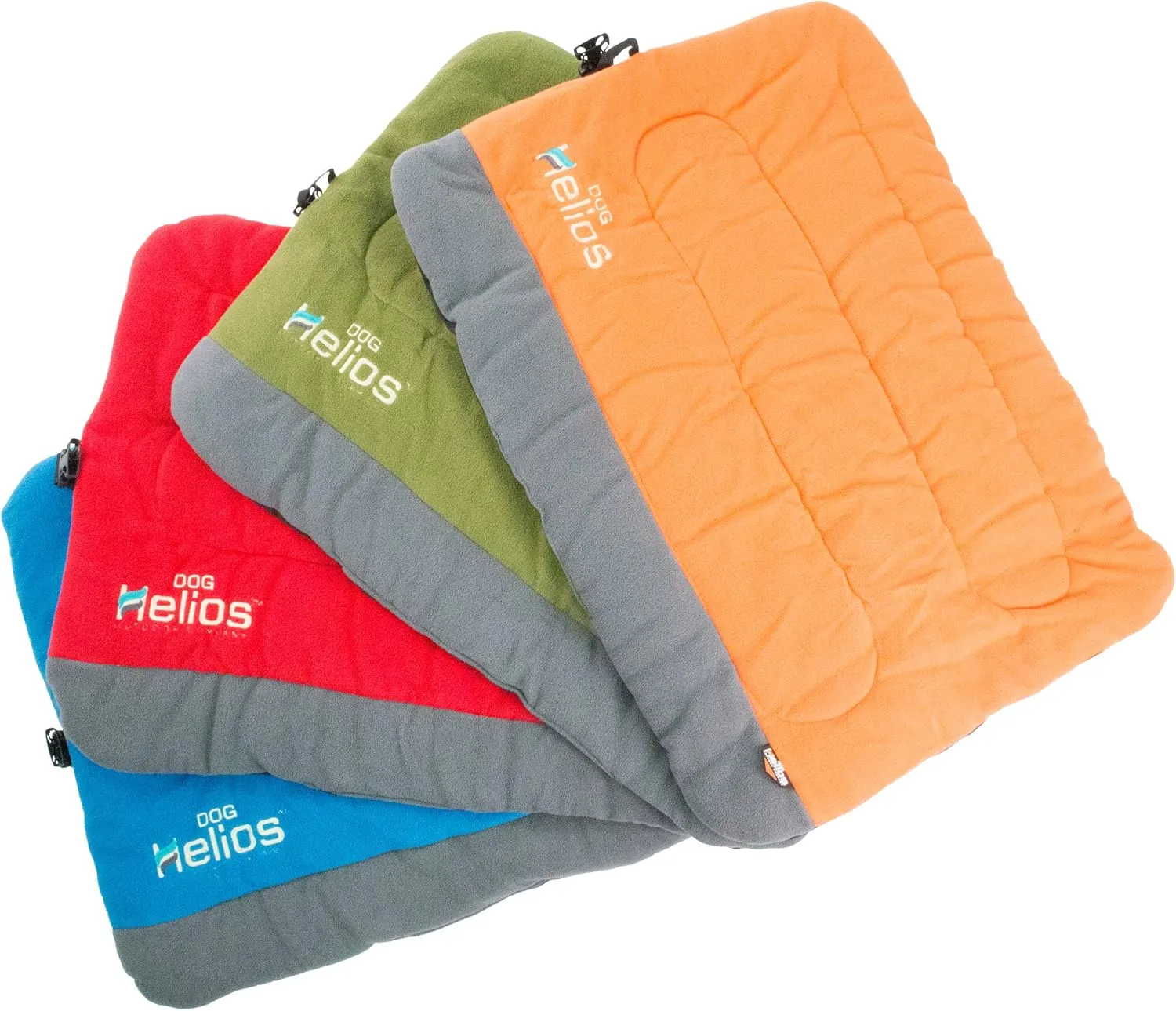 DOGHELIOS 'Combat-Terrain' Cordura-Nyco Reversible Nylon and Polar Fleece Travel Camping Folding Pet Dog Bed Mat, Medium, Olive Green, Grey