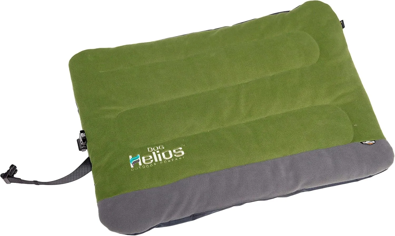 DOGHELIOS 'Combat-Terrain' Cordura-Nyco Reversible Nylon and Polar Fleece Travel Camping Folding Pet Dog Bed Mat, Medium, Olive Green, Grey