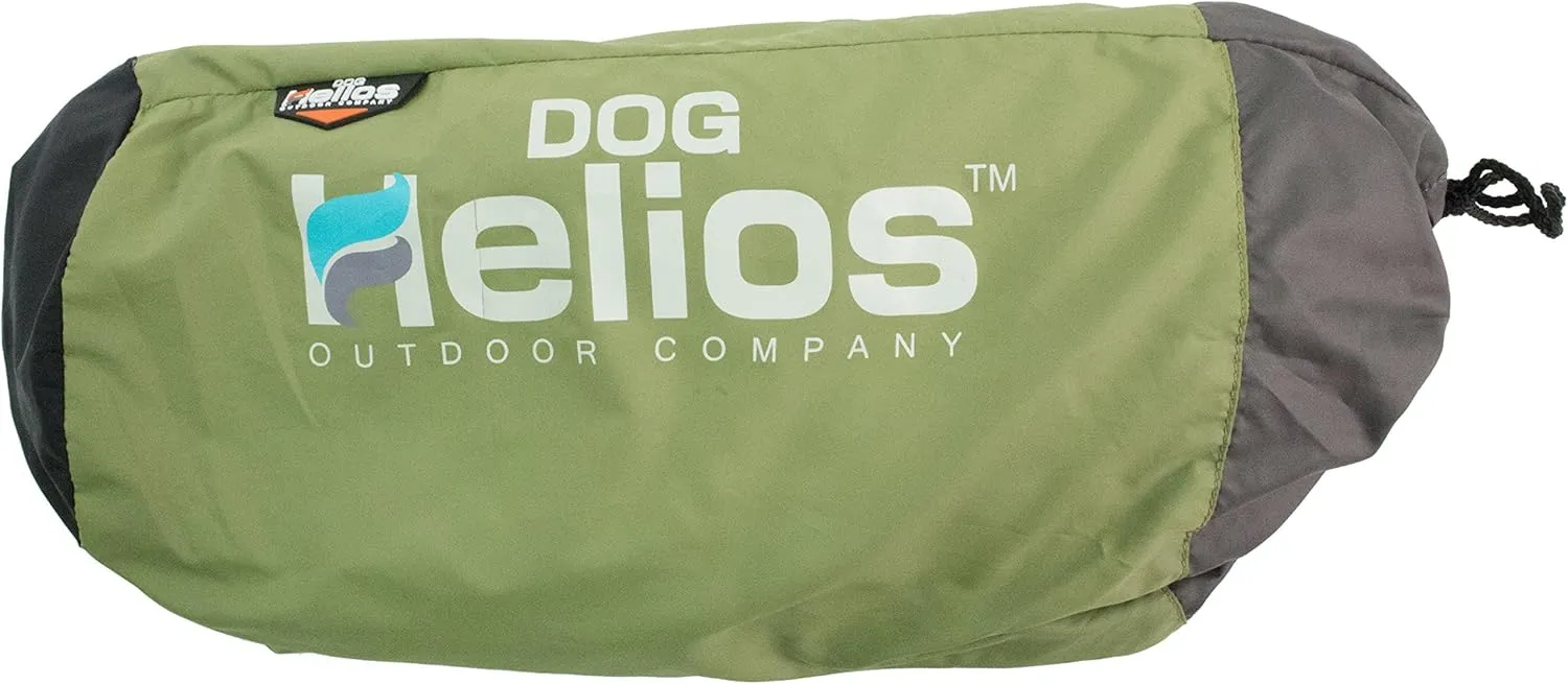 DOGHELIOS 'Combat-Terrain' Cordura-Nyco Reversible Nylon and Polar Fleece Travel Camping Folding Pet Dog Bed Mat, Medium, Olive Green, Grey