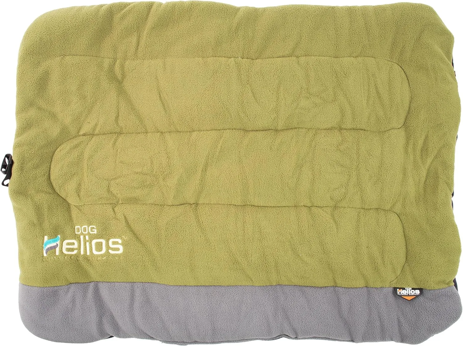 DOGHELIOS 'Combat-Terrain' Cordura-Nyco Reversible Nylon and Polar Fleece Travel Camping Folding Pet Dog Bed Mat, Medium, Olive Green, Grey