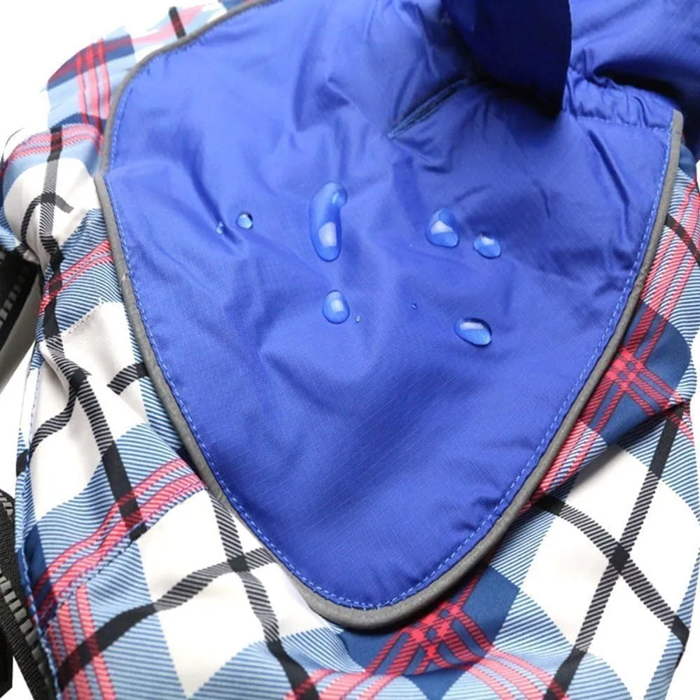DroolingDog 100% Waterproof Dog Coats Heavy-Duty Adjustable Dogs Jackets with Warm Fleece Lining for Medium Large Golden Retriever Winter Dogs Clothes, Blue, Small