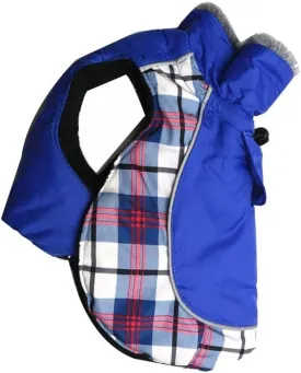 DroolingDog 100% Waterproof Dog Coats Heavy-Duty Adjustable Dogs Jackets with Warm Fleece Lining for Medium Large Golden Retriever Winter Dogs Clothes, Blue, Small