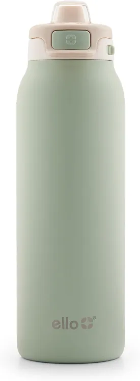 Ello Pop & Fill Stainless Steel Water Bottle with Quick Fill Technology, Double Walled Vacuum Insulated Metal, Leak Proof Locking Lid, Sip & Chug, BPA Free, Holiday Gift for Him Her, 22oz, 32oz, 40oz