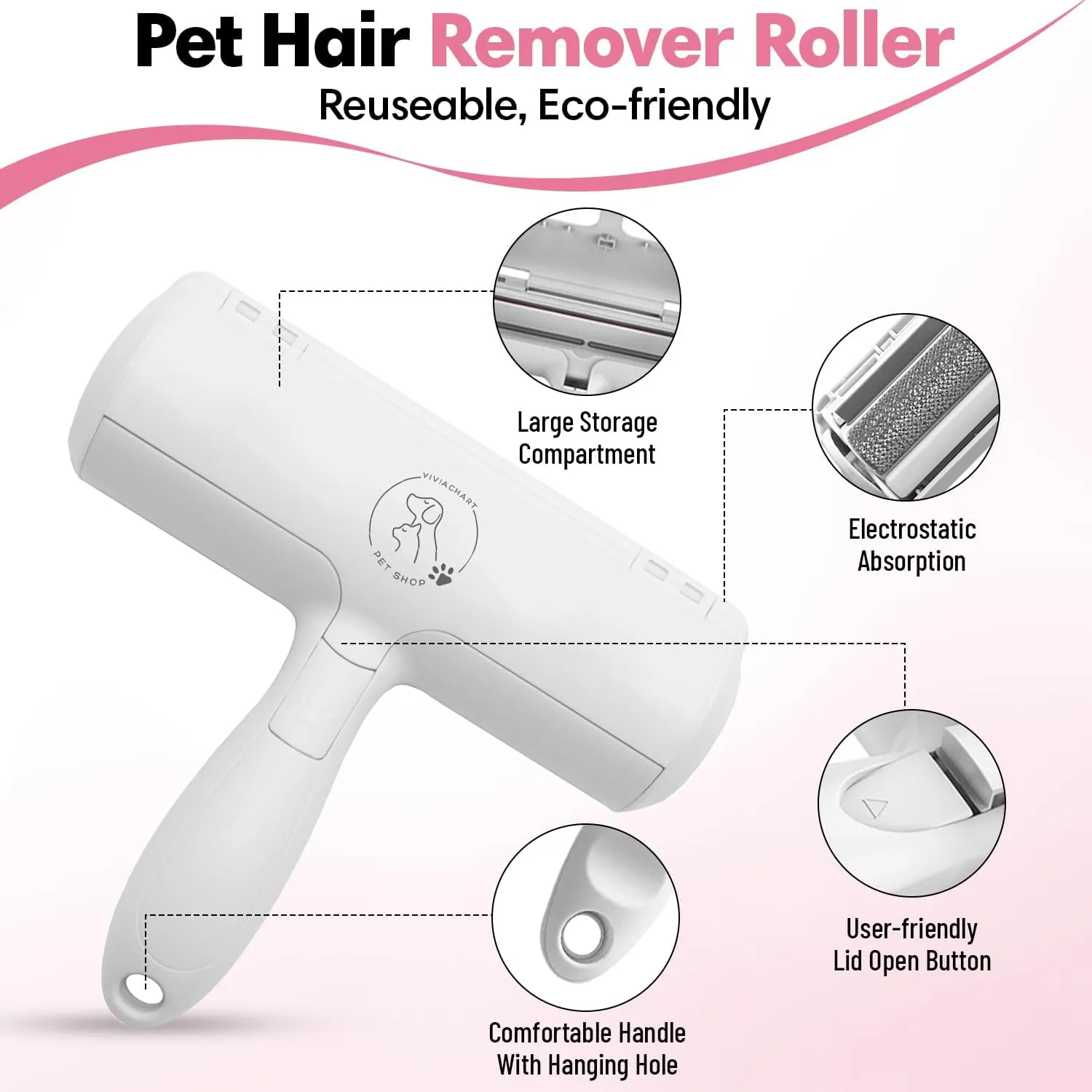 Extra Sticky Lint Roller for Pet Hair Removal  Ideal for Dogs & Cats | Effective Pet Supplies & Grooming Tools | Cat and Dog Hair Remover for Couch & Furniture | Travel Size Lint Roller