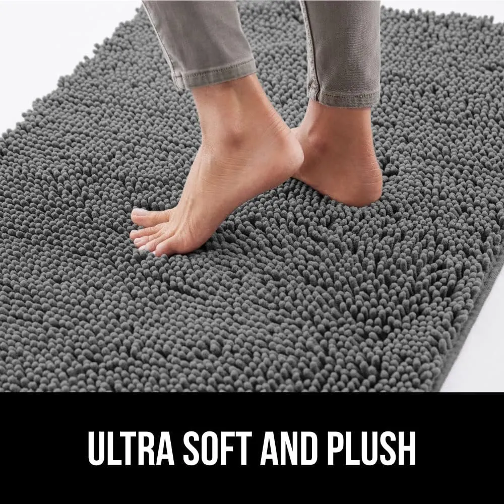 GORILLA GRIP Ultra Absorbent Grippy Doormat for Muddy Dog Paws, 30x20 Machine Washable Soakstopper Rugs Cleaner Floors, Bed Mat for Dirty Dogs, Indoor Entrance Door Rug Pet Bed Mats Gray