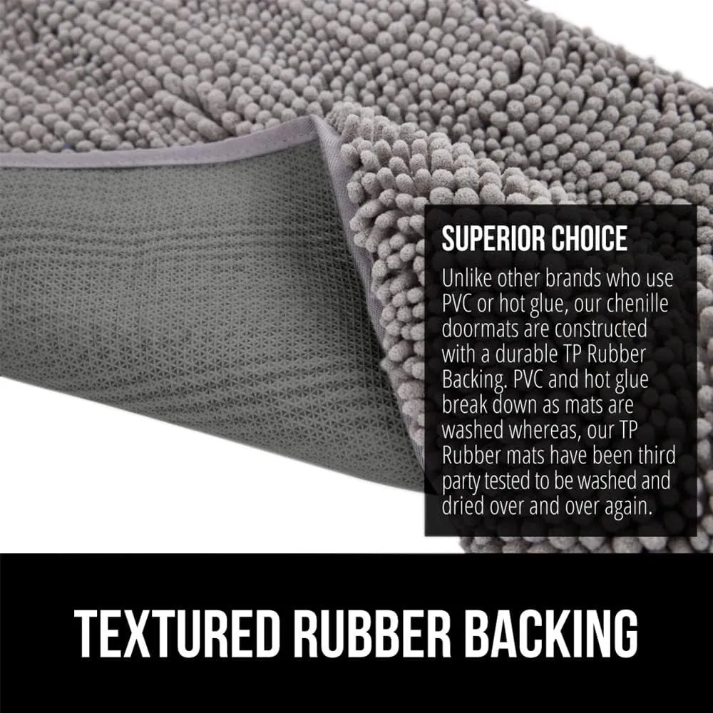 GORILLA GRIP Ultra Absorbent Grippy Doormat for Muddy Dog Paws, 30x20 Machine Washable Soakstopper Rugs Cleaner Floors, Bed Mat for Dirty Dogs, Indoor Entrance Door Rug Pet Bed Mats Gray