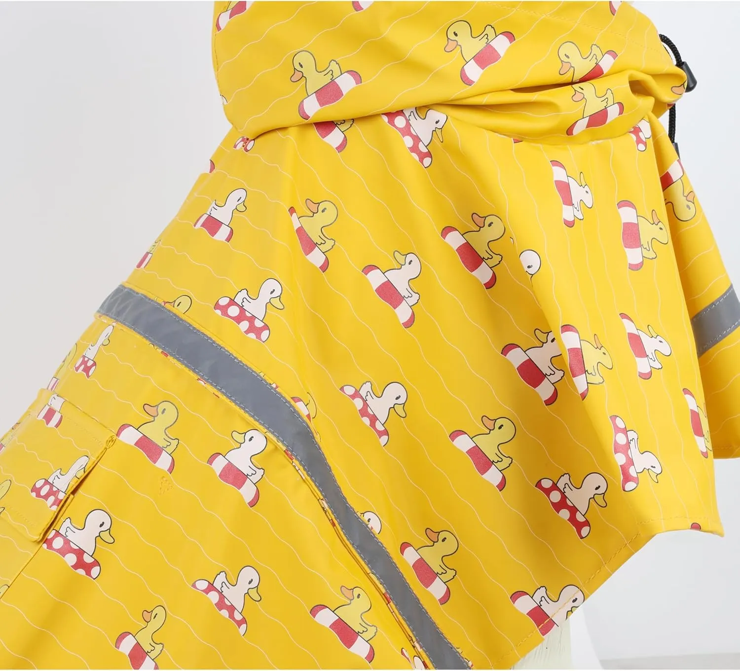 HAPEE Dog Raincoats for Large Dogs with Reflective Strip Hoodie,Rain Poncho Jacket for Dogs (E5-Yellow River, XL(Back Length 24"))