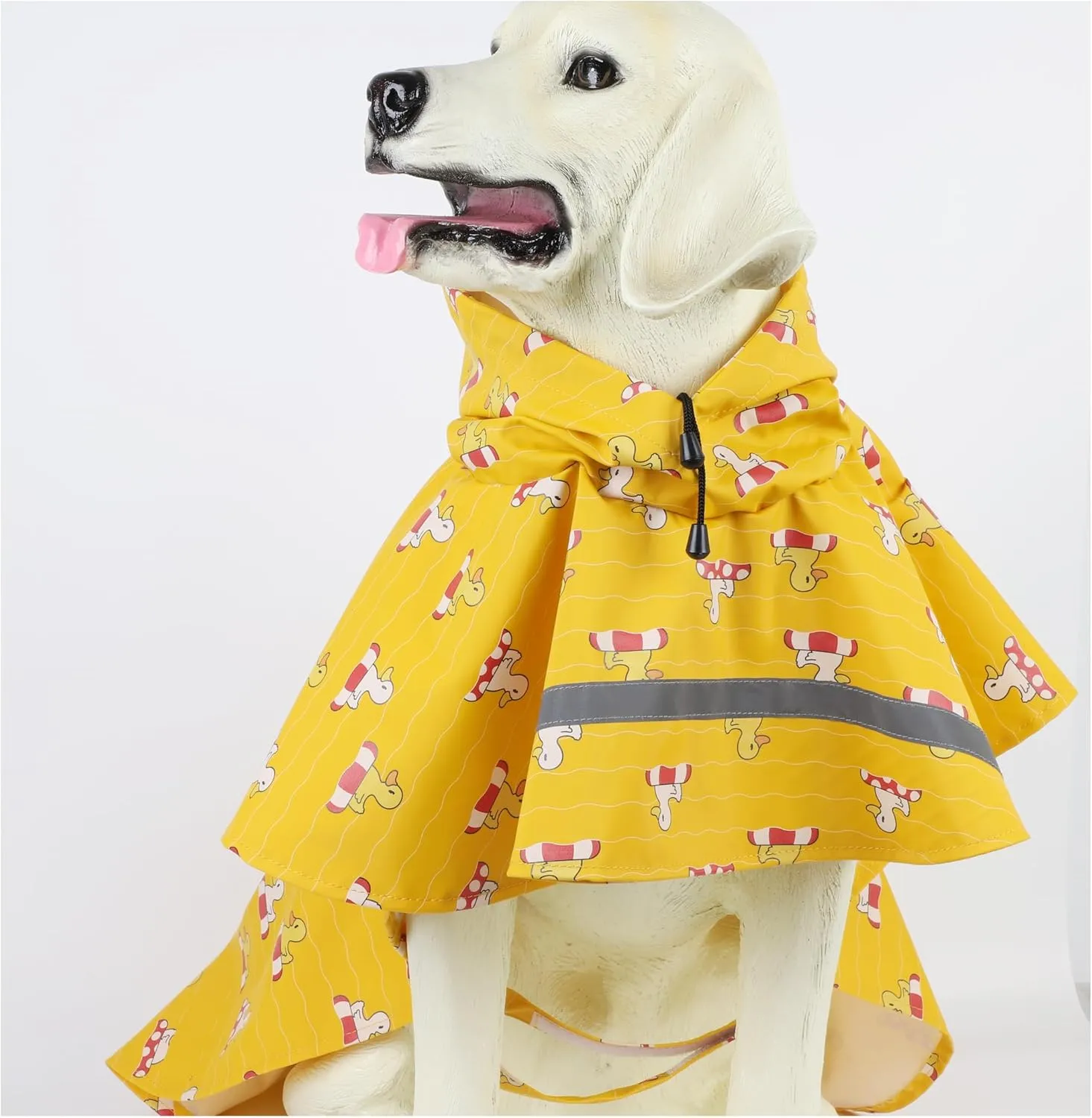 HAPEE Dog Raincoats for Large Dogs with Reflective Strip Hoodie,Rain Poncho Jacket for Dogs (E5-Yellow River, XL(Back Length 24"))