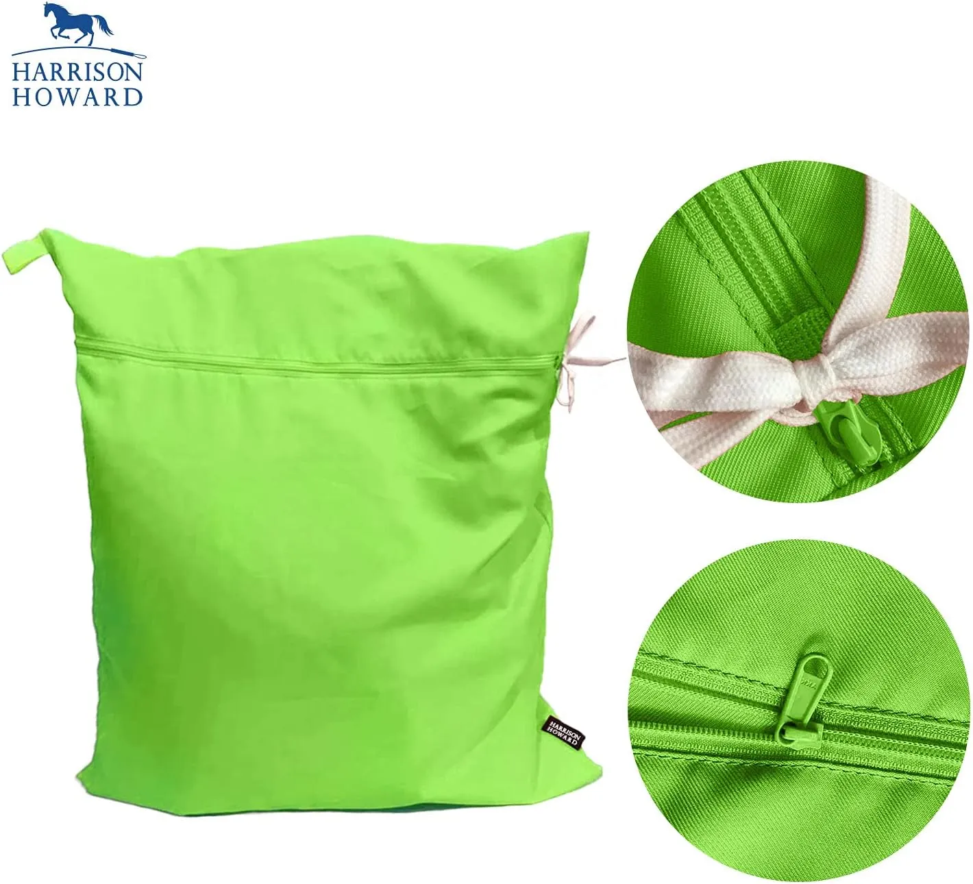 Harrison Howard Pet Washing Bag Dog Cat Horse Hair Laundry Bag for Rug Sheet Boots Pets Laundry Helper Jumbo 48L 78cm x 70cm Neon Green