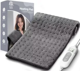 Heating Pad for Back & Cramps Relief,Electric Heat Pad Fast Heat,6 Level Heat Setting,3 Level Timming,Auto Shut Off, Machine Washable,Suitable for Back,Neck,Abdomen Pain Relief