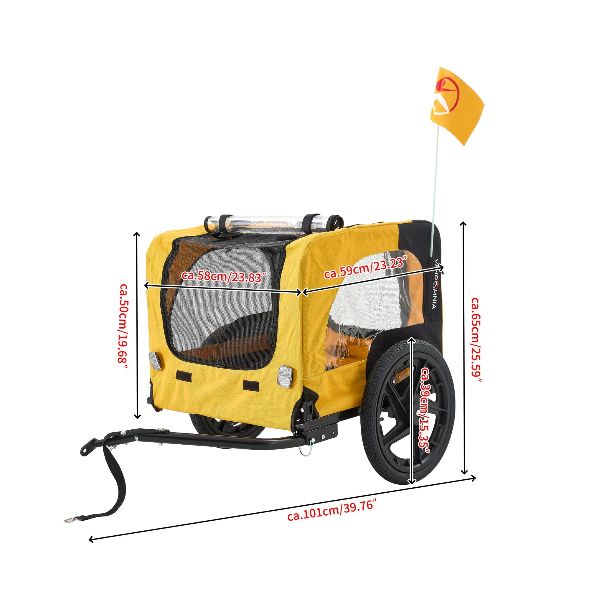 Heavy Duty Bicycle Trailer for Dogs - Yellow