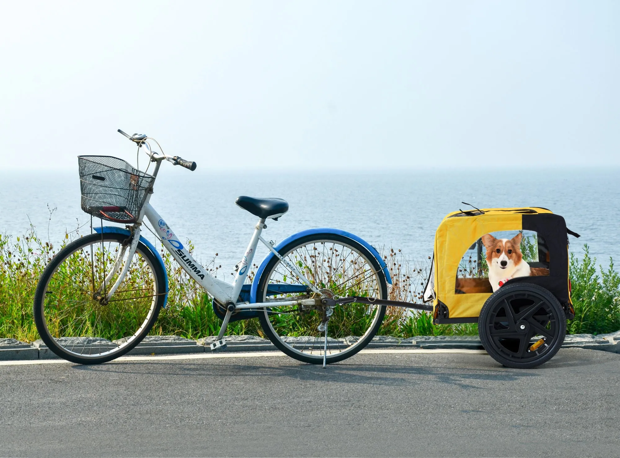 Heavy Duty Bicycle Trailer for Dogs - Yellow