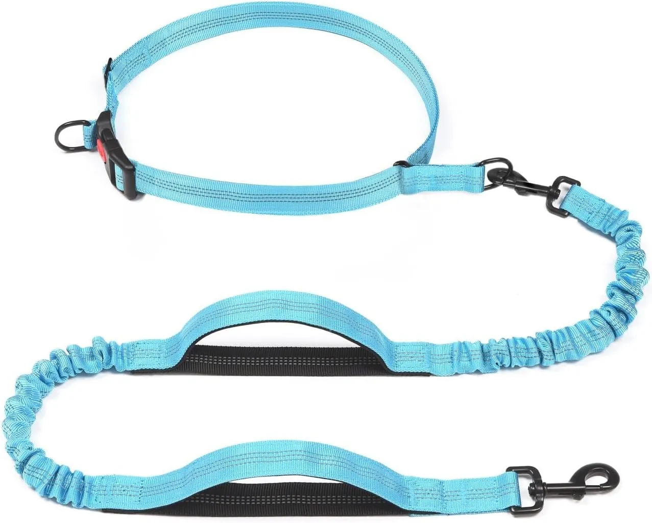 iYoShop Retractable Hands Free Dog Leash - Dual Handle Bungee Waist Leash for Small, Medium and Large Dogs (Small, 8-25 lbs, Baby Blue)